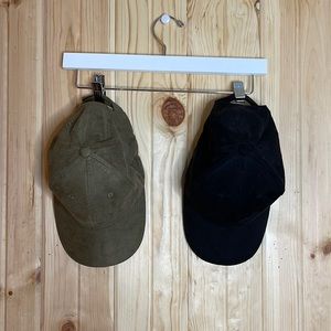 Faux suede baseball caps